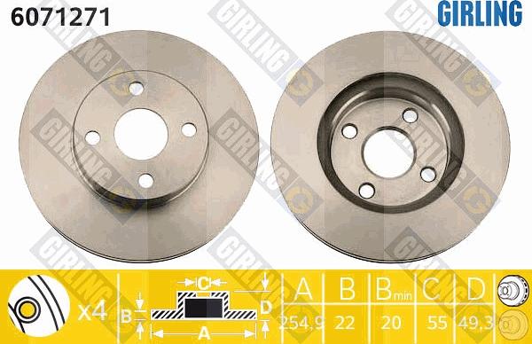 Girling 6071271 - Brake Disc autospares.lv