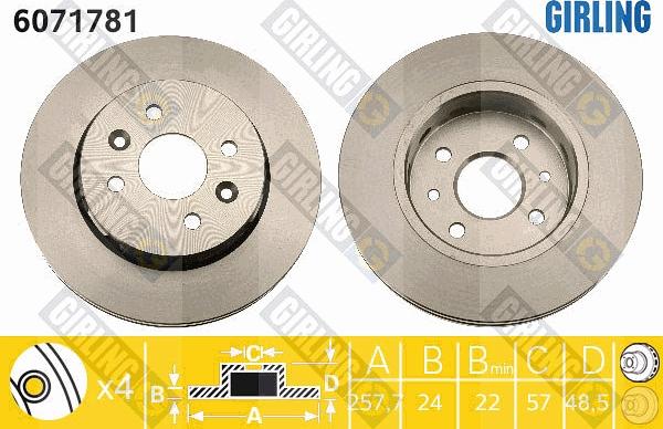 Girling 6071781 - Brake Disc autospares.lv