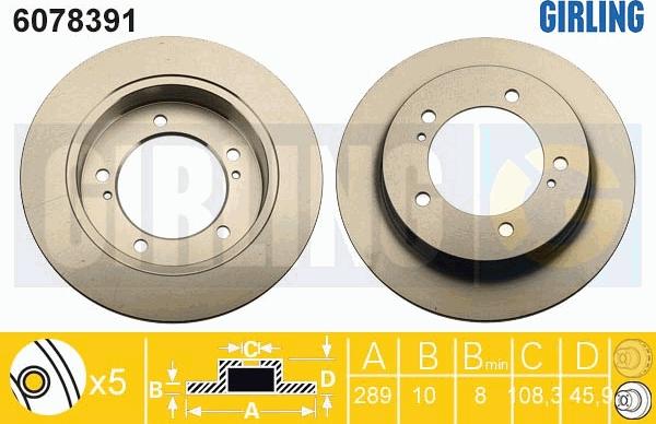 Girling 6078391 - Brake Disc autospares.lv