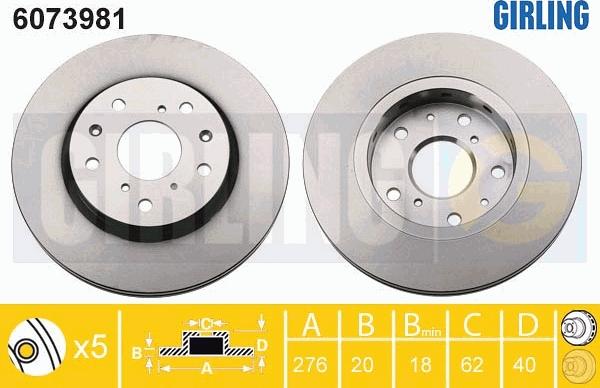 Girling 6073981 - Brake Disc autospares.lv