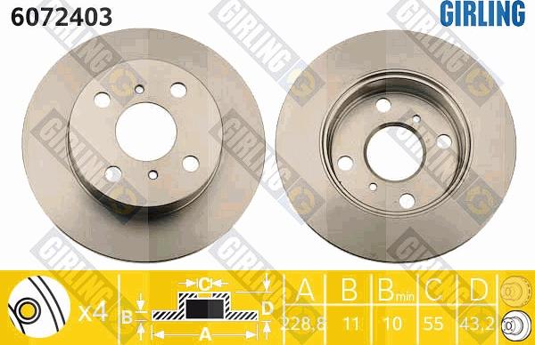 Girling 6072403 - Brake Disc autospares.lv