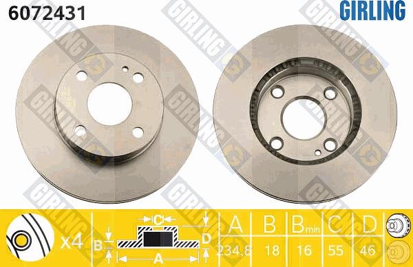 Girling 6072431 - Brake Disc autospares.lv