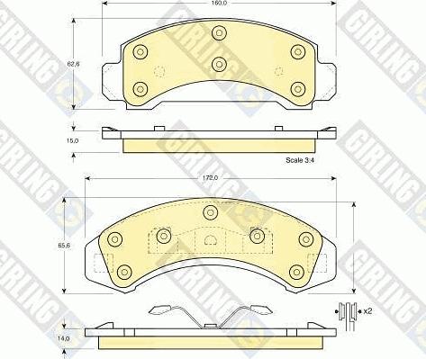 Girling 6140139 - Brake Pad Set, disc brake autospares.lv