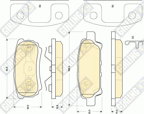 Girling 6141439 - Brake Pad Set, disc brake autospares.lv