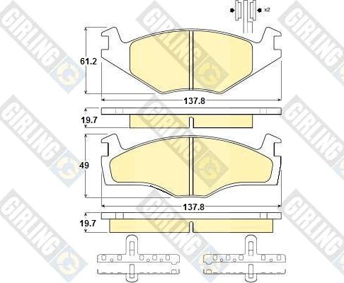 Girling 6104545 - Brake Pad Set, disc brake autospares.lv