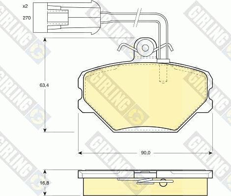 Girling 6108521 - Brake Pad Set, disc brake autospares.lv