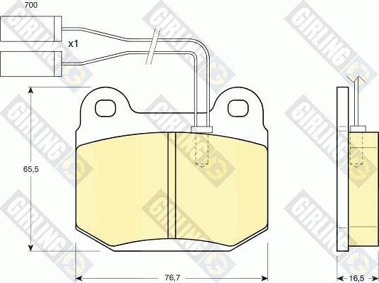 Girling 6103642 - Brake Pad Set, disc brake autospares.lv