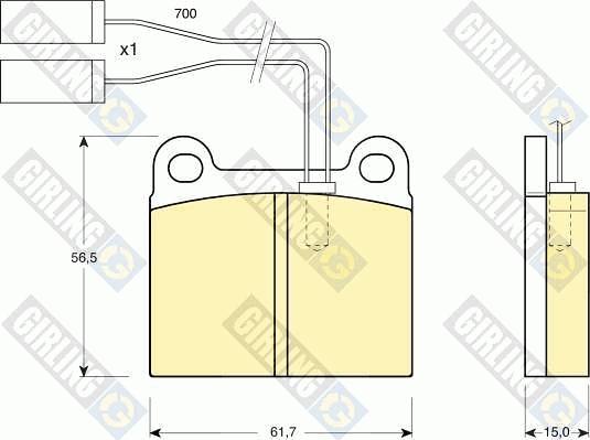 Girling 6103622 - Brake Pad Set, disc brake autospares.lv