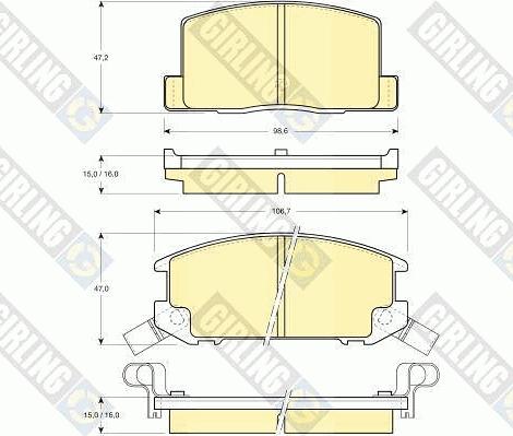 Girling 6103849 - Brake Pad Set, disc brake autospares.lv