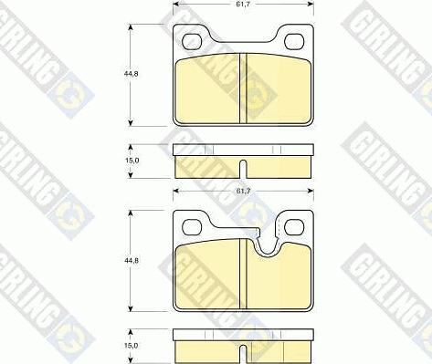 Girling 6102472 - Brake Pad Set, disc brake autospares.lv