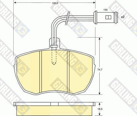 Girling 6107596 - Brake Pad Set, disc brake autospares.lv