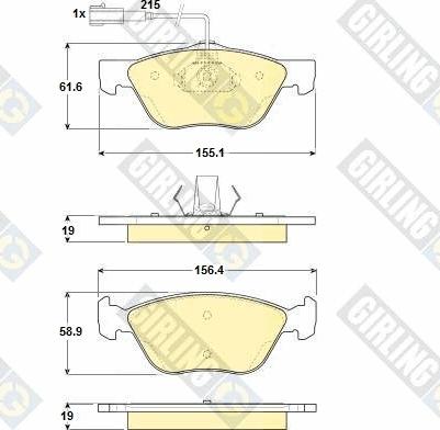 Girling 6114452 - Brake Pad Set, disc brake autospares.lv