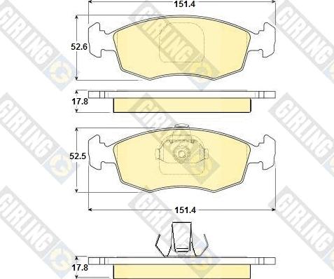 Girling 6114432 - Brake Pad Set, disc brake autospares.lv