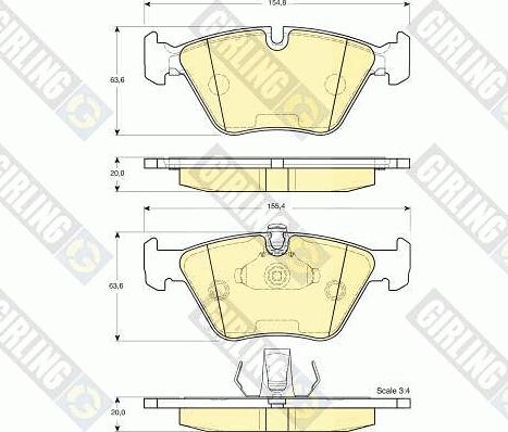 Girling 6114042 - Brake Pad Set, disc brake autospares.lv