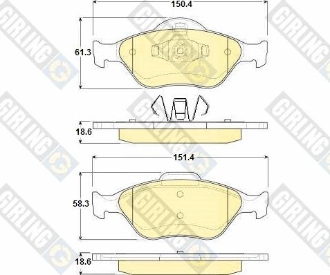 Girling 6114192 - Brake Pad Set, disc brake autospares.lv