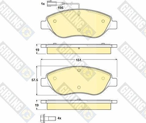 Girling 6114844 - Brake Pad Set, disc brake autospares.lv