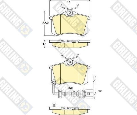 Girling 6114751 - Brake Pad Set, disc brake autospares.lv