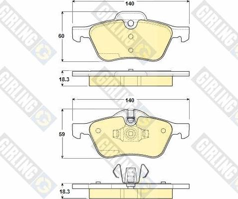 Girling 6114762 - Brake Pad Set, disc brake autospares.lv