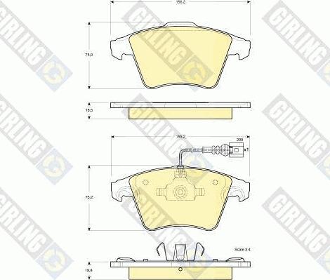 Girling 6115552 - Brake Pad Set, disc brake autospares.lv