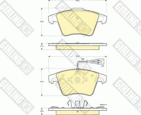 Girling 6115562 - Brake Pad Set, disc brake autospares.lv