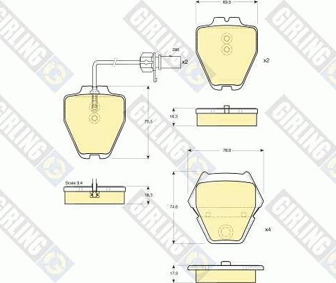 Girling 6115051 - Brake Pad Set, disc brake autospares.lv