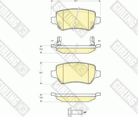 Girling 6115151 - Brake Pad Set, disc brake autospares.lv