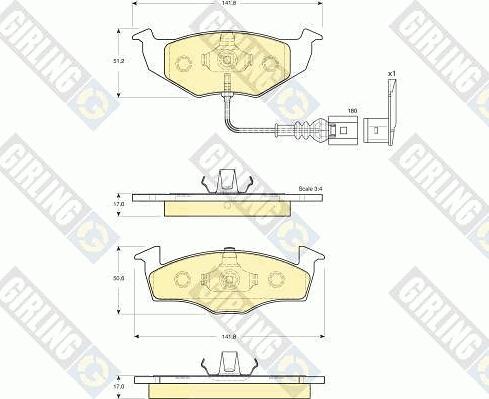 Girling 6115862 - Brake Pad Set, disc brake autospares.lv