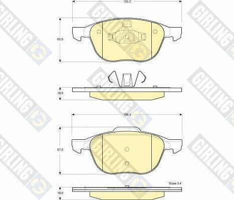 Girling 6115832 - Brake Pad Set, disc brake autospares.lv