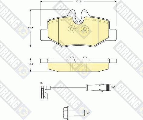 Girling 6116014 - Brake Pad Set, disc brake autospares.lv