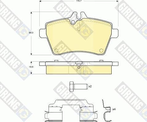 Girling 6116301 - Brake Pad Set, disc brake autospares.lv