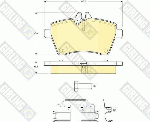 Girling 6116291 - Brake Pad Set, disc brake autospares.lv