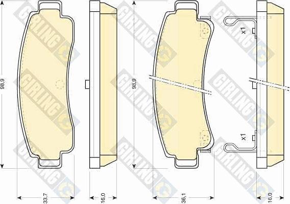 Girling 6110149 - Brake Pad Set, disc brake autospares.lv