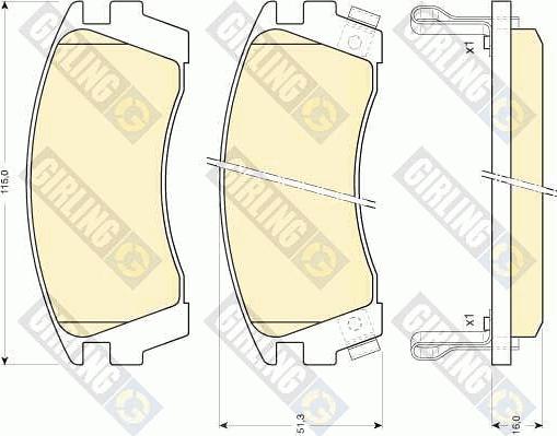 Girling 6110139 - Brake Pad Set, disc brake autospares.lv