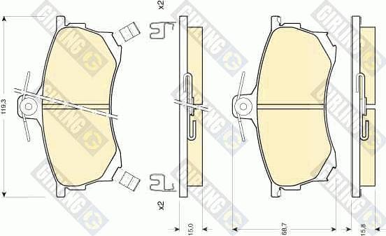 Girling 6111971 - Brake Pad Set, disc brake autospares.lv