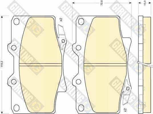 Girling 6111549 - Brake Pad Set, disc brake autospares.lv