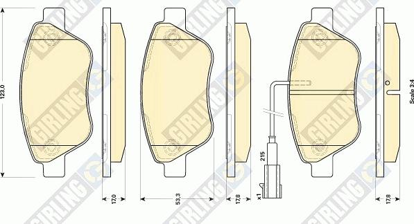 Girling 6118534 - Brake Pad Set, disc brake autospares.lv