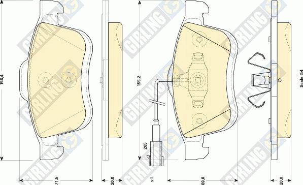 Girling 6118654 - Brake Pad Set, disc brake autospares.lv