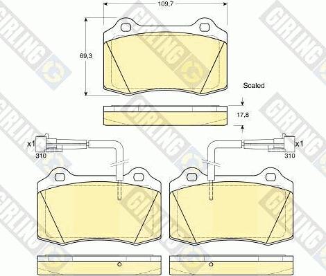 Girling 6113929 - Brake Pad Set, disc brake autospares.lv