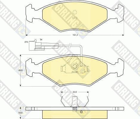 Girling 6113472 - Brake Pad Set, disc brake autospares.lv