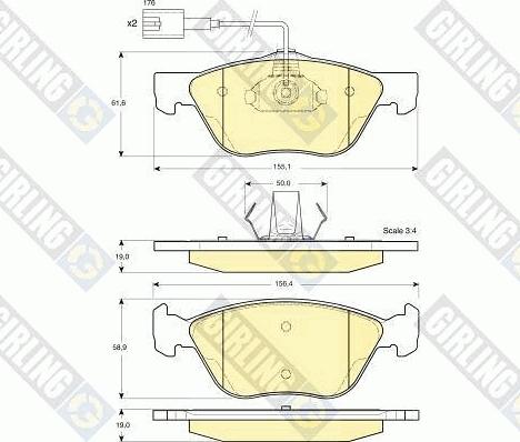 Girling 6113622 - Brake Pad Set, disc brake autospares.lv