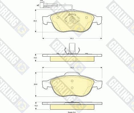 Girling 6113372 - Brake Pad Set, disc brake autospares.lv