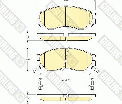 Girling 6112869 - Brake Pad Set, disc brake autospares.lv