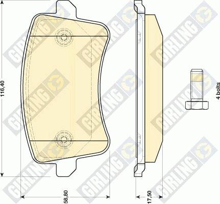 Girling 6117651 - Brake Pad Set, disc brake autospares.lv