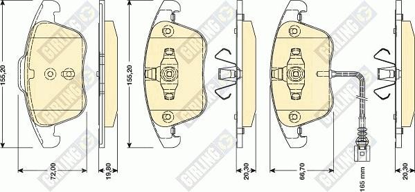 Girling 6117622 - Brake Pad Set, disc brake autospares.lv