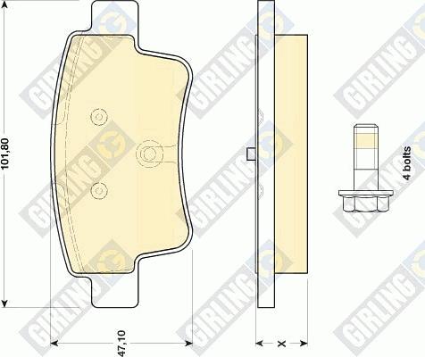 Girling 6117144 - Brake Pad Set, disc brake autospares.lv