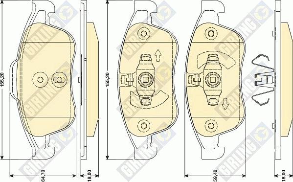 Girling 6117892 - Brake Pad Set, disc brake autospares.lv