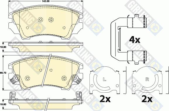 Girling 6117839 - Brake Pad Set, disc brake autospares.lv