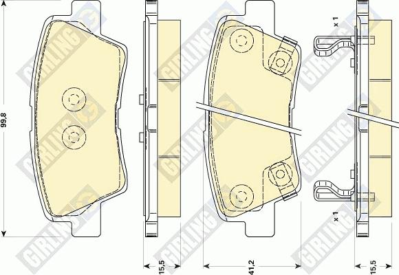 Girling 6134959 - Brake Pad Set, disc brake autospares.lv