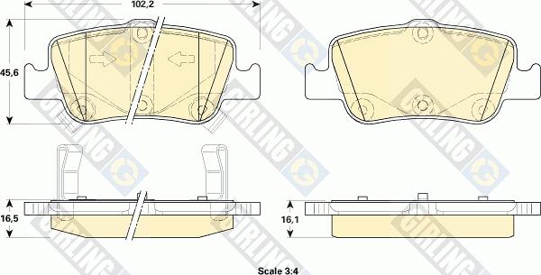 Girling 6134804 - Brake Pad Set, disc brake autospares.lv