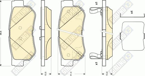 Girling 6134329 - Brake Pad Set, disc brake autospares.lv